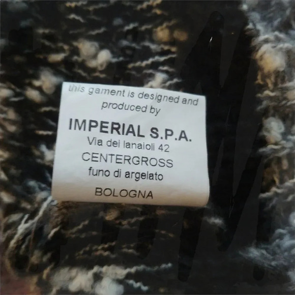 Please Dropped Shoulders Chunky Knit  Mohair Blend Striped Sweater M/L - Picture 9 of 9